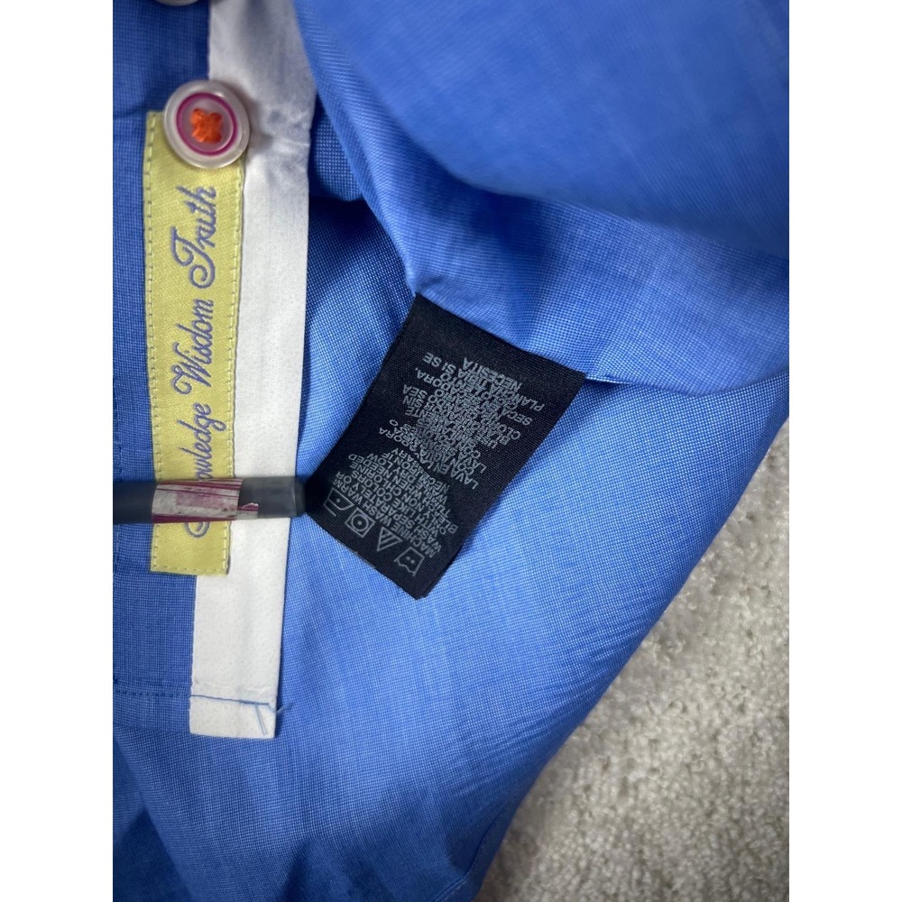Robert Graham Shirt Mens XL Blue Flip Cuff Contrast Long Sleeve Button Up Cotton - Picture 16 of 16